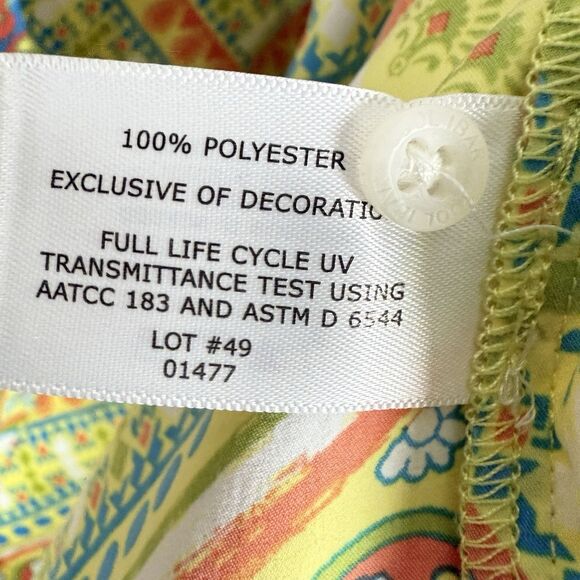 Coolibar Oceanside Tunic Dress Women XL UPF50+ Sun Protection Yellow Geo Paisley - Picture 12 of 12